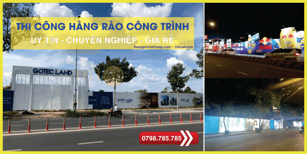 thi công hàng rào công trình quảng cáo dự án 