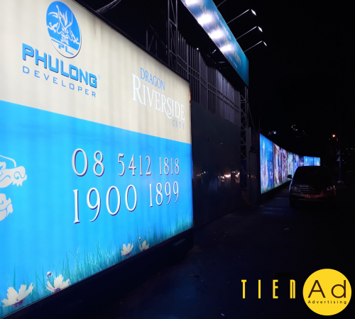 Hộp Đèn Hàng Rào Quảng Cáo Siêu Đẹp- Hộp Đèn Công Trình | Tien AD