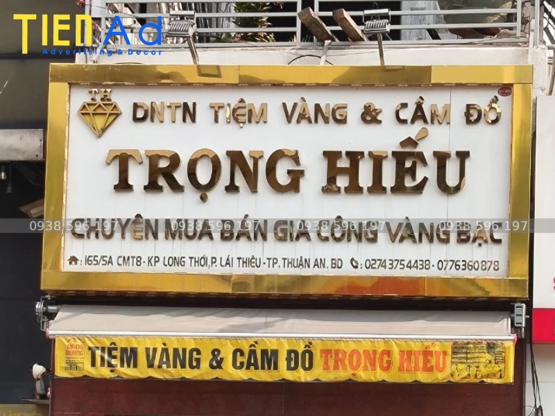 15+ Mẫu bảng hiệu tiệm vàng sang trọng đẳng cấp