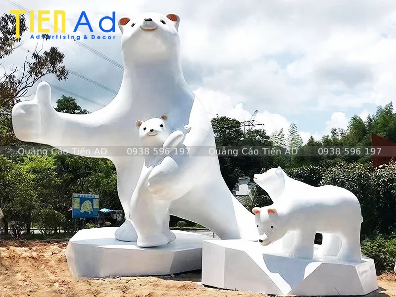 35+ mẫu mô hình gấu Bắc Cực composite đẹp, ấn tượng