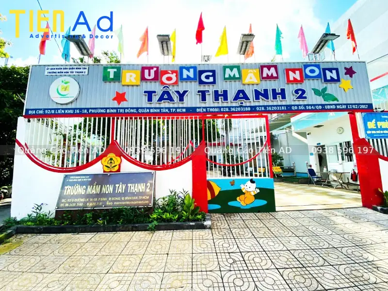 65+ mẫu bảng hiệu trường mầm non đẹp, thân thiện với trẻ (2)