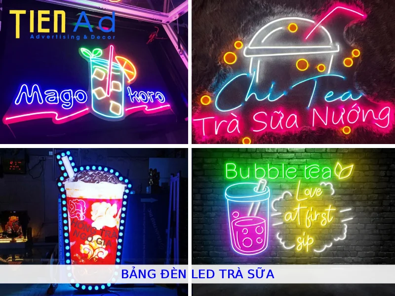 Bảng đèn led trà sữa