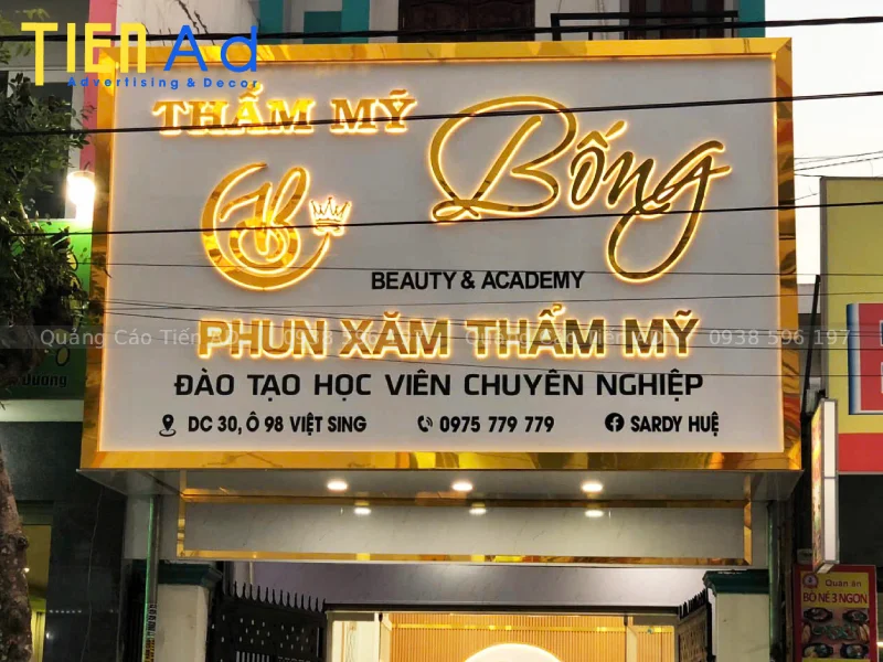 Bảng hiệu alu chữ inox - 2