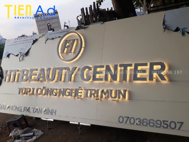 Bảng hiệu alu chữ inox - 9