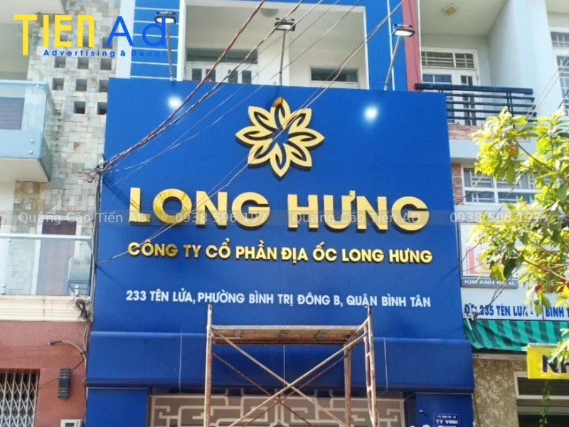 Bảng hiệu alu chữ nổi đồng