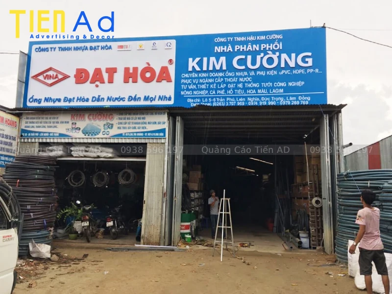 Bảng hiệu alu chữ nổi ống nhựa Đạt Hòa