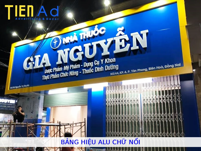 Bảng hiệu alu chữ nổi