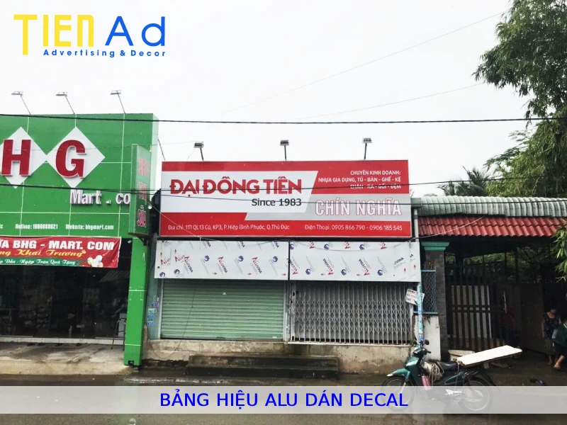 Bảng hiệu alu dán decal