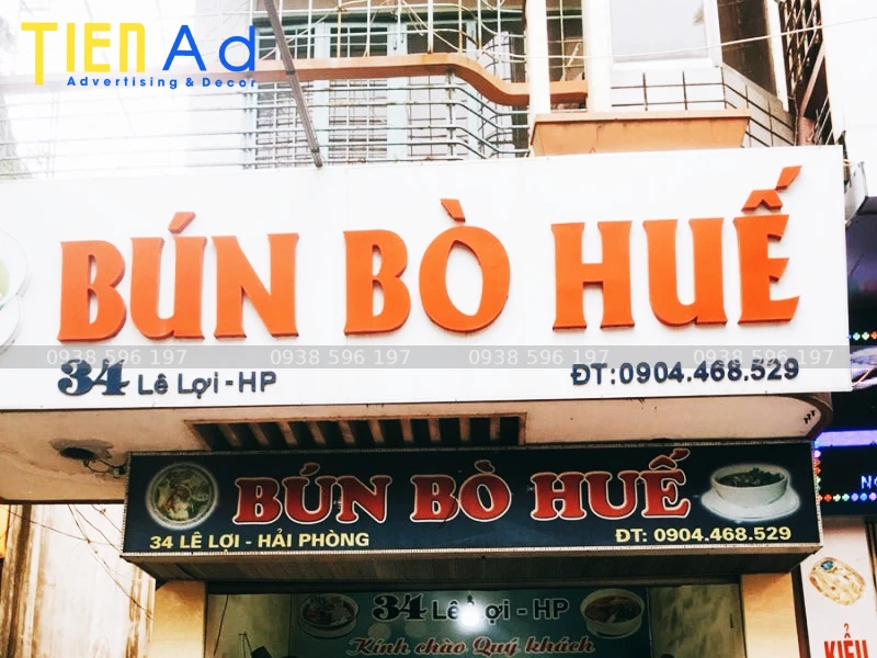 Bảng hiệu bún bò Huế nên đơn giản hay cầu kỳ thì hiệu quả hơn