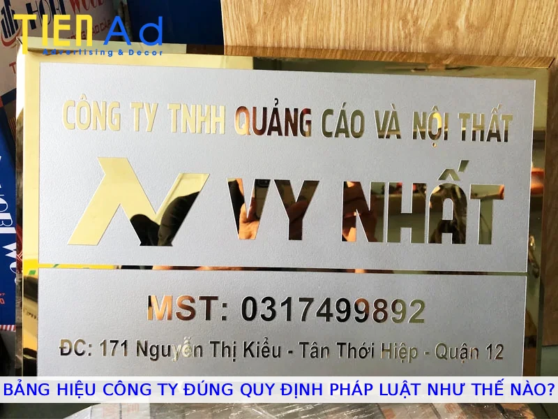 Bảng hiệu công ty đúng quy định pháp luật như thế nào