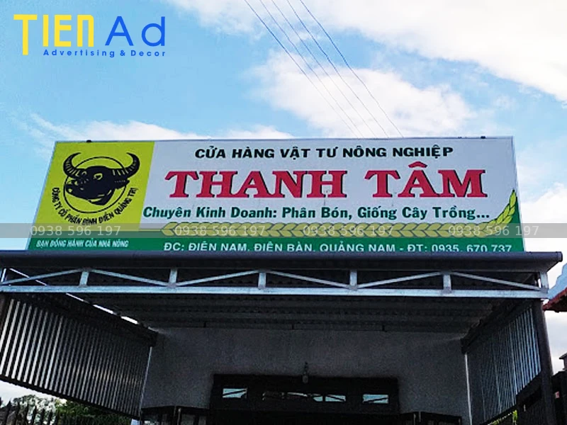 Bảng hiệu cửa hàng vật tư nông nghiệp tài trợ hãng phân bón Bình Điền