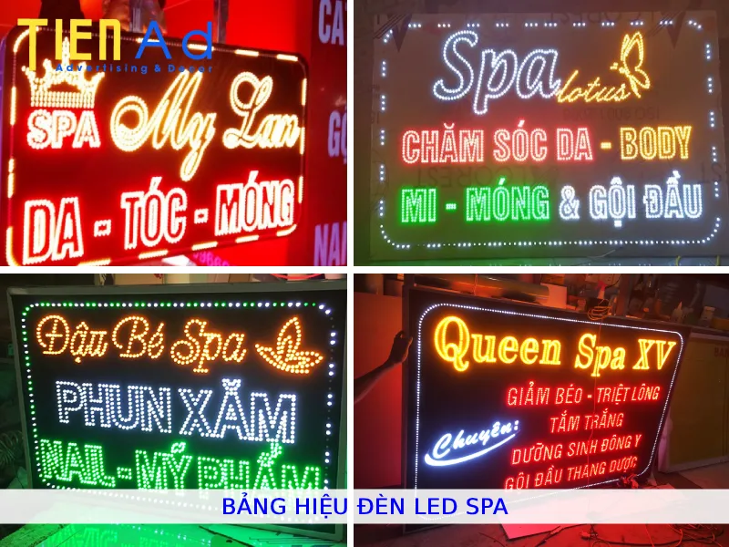 Bảng hiệu đèn led spa