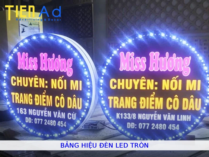 Bảng hiệu đèn led tròn