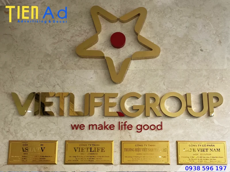 Bảng hiệu inox kim loại