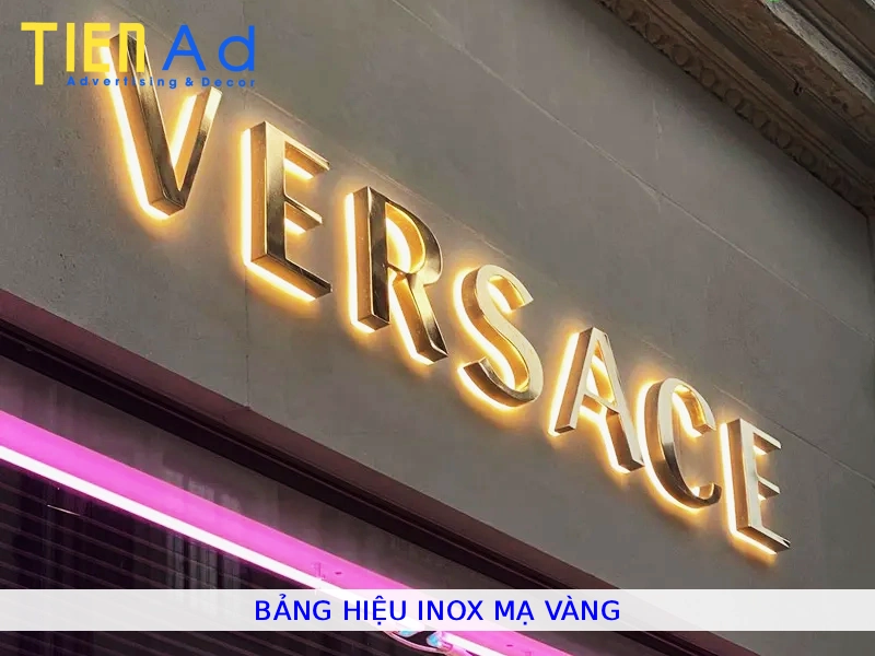 Bảng hiệu inox mạ vàng
