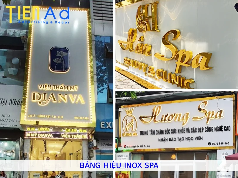 Bảng hiệu inox spa