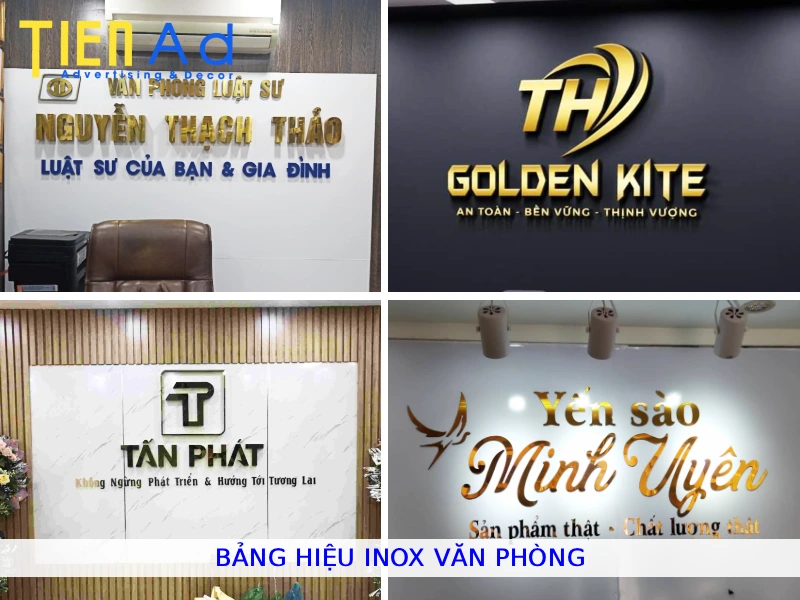 Bảng hiệu inox văn phòng