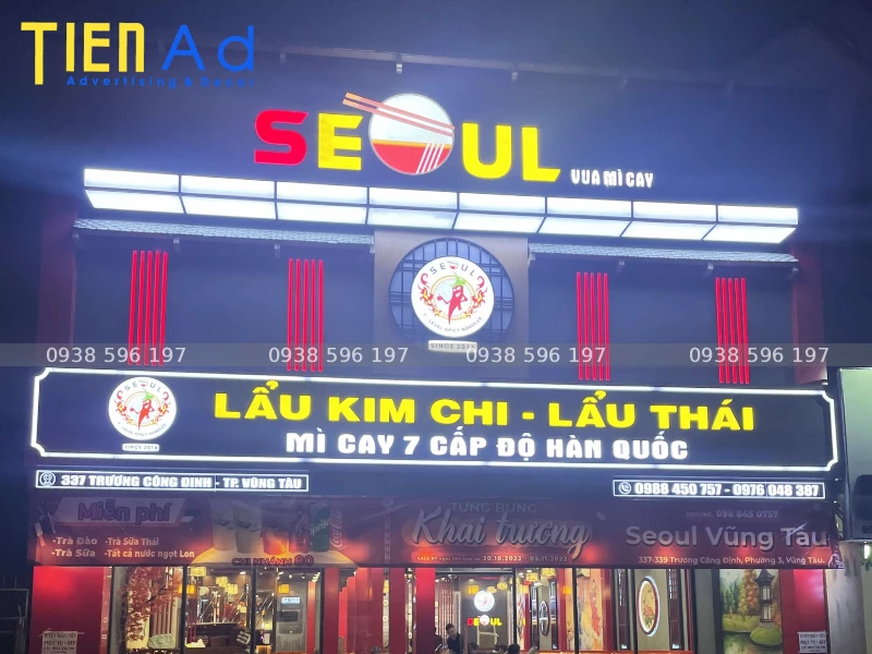 Bảng hiệu mì cay hộp đèn