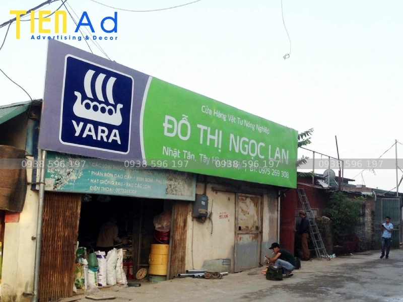 Bảng hiệu quảng cáo vật tư nông nghiệp tài trợ hãng Yara