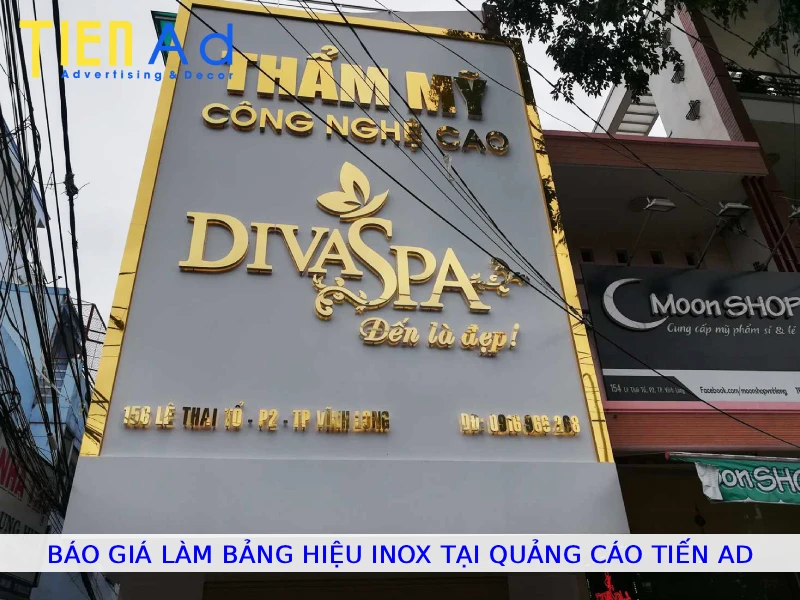 Báo giá làm bảng hiệu inox tại Quảng Cáo Tiến AD