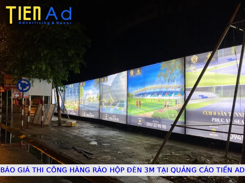 Báo giá thi công hàng rào hộp đèn 3M tại Quảng Cáo Tiến AD