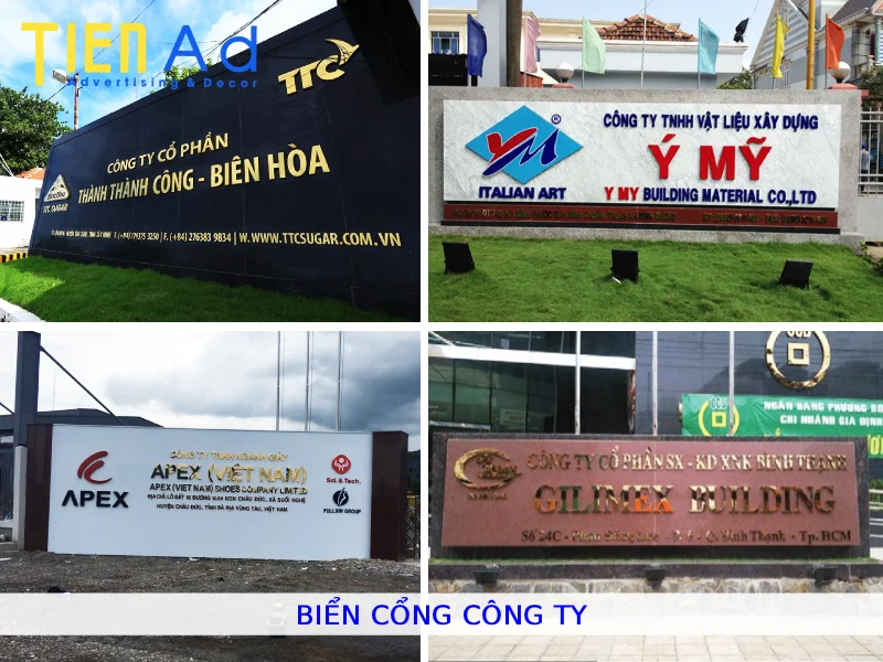 Biển cổng công ty
