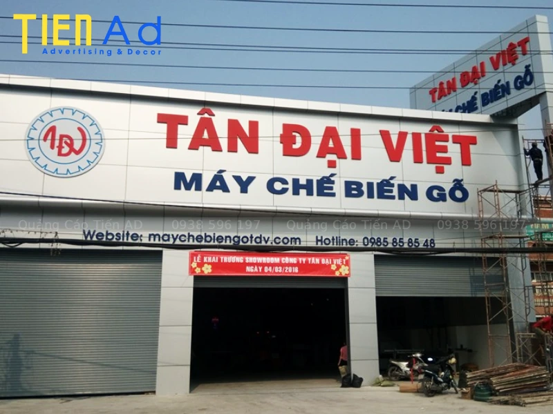 Biển hiệu alu chữ nổi mica Công ty Tân Đại Việt