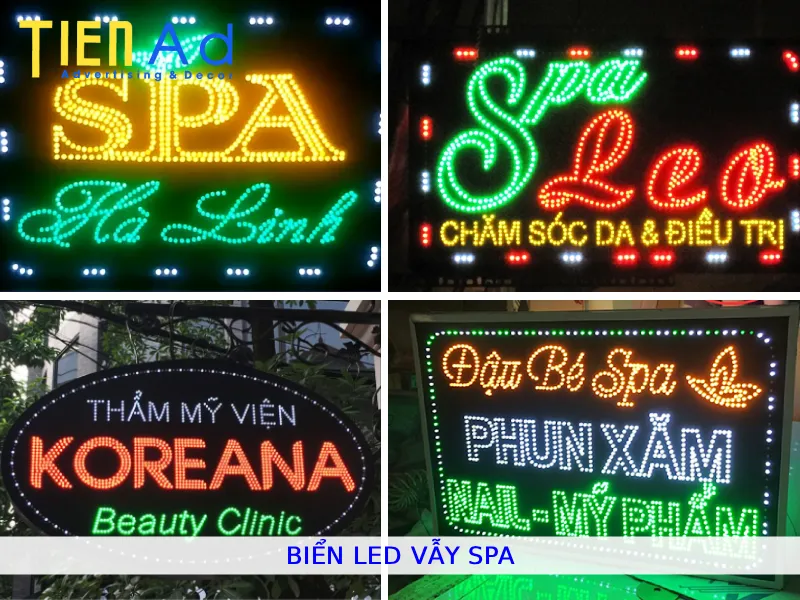 Biển led vẫy spa