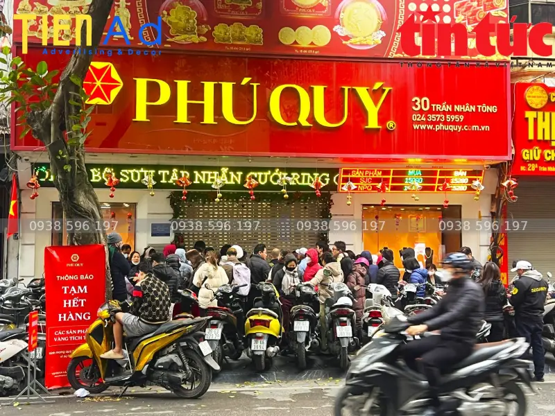 Biển quảng cáo tiệm vàng Phú Qúy
