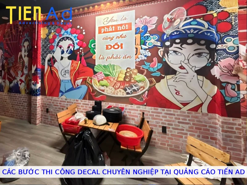 Các bước thi công decal chuyên nghiệp tại Quảng Cáo Tiến AD