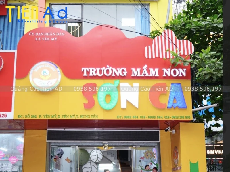 Các chất liệu làm bảng hiệu trường mầm non bền đẹp nhất
