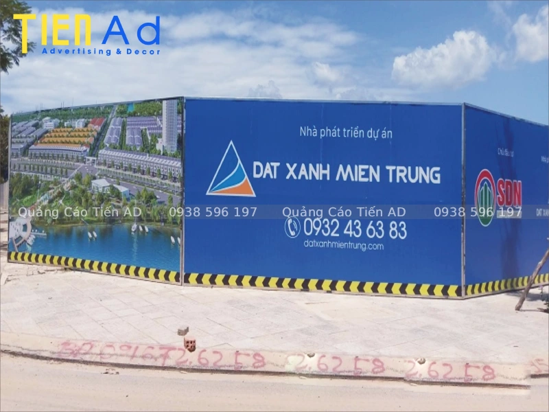 Các chất liệu phổ biến dùng thi công hàng rào quảng cáo dự án bất động sản
