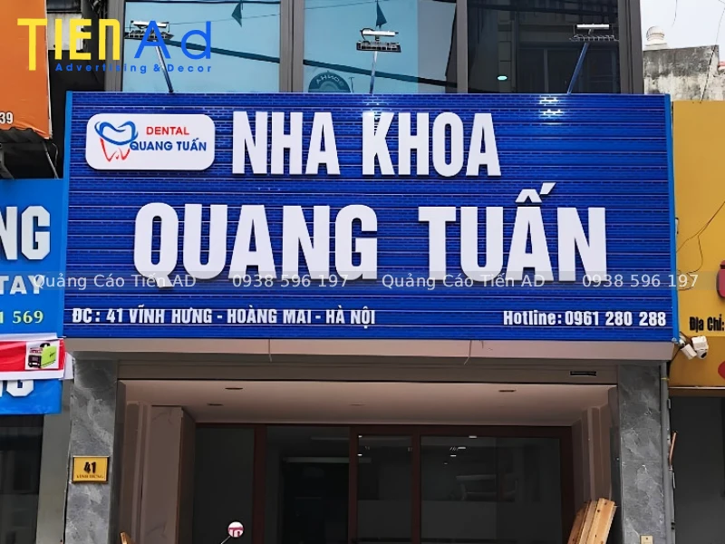 Các chất liệu phổ biến khi làm bảng hiệu nha khoa