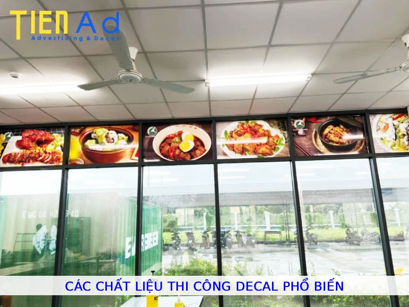 Các chất liệu thi công decal phổ biến