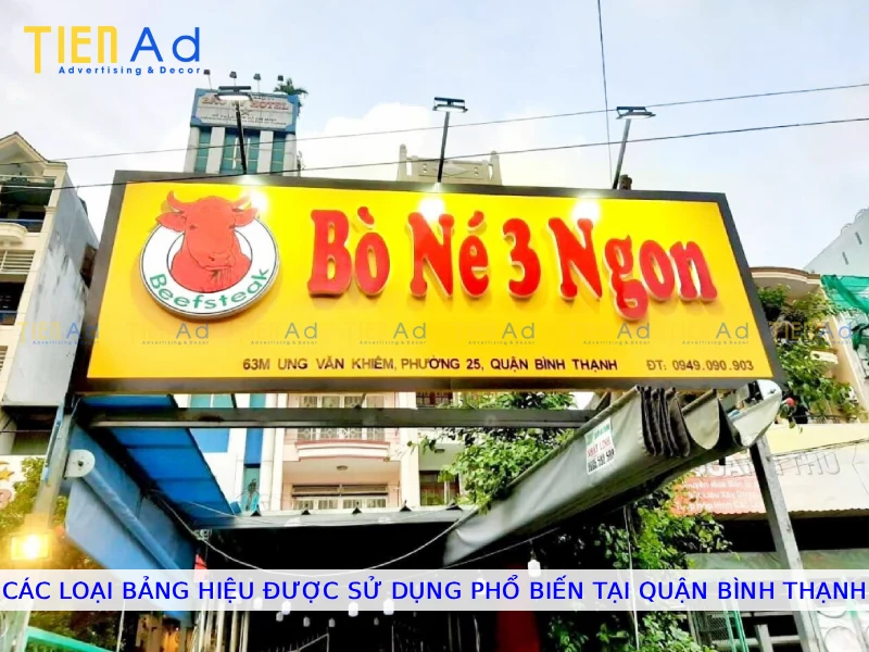 Các loại bảng hiệu được sử dụng phổ biến tại Quận Bình Thạnh
