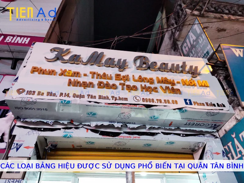 Các loại bảng hiệu được sử dụng phổ biến tại Quận Tân Bình