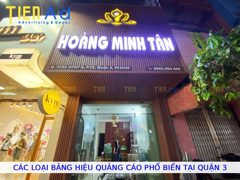 Các loại bảng hiệu quảng cáo phổ biến tại Quận 3