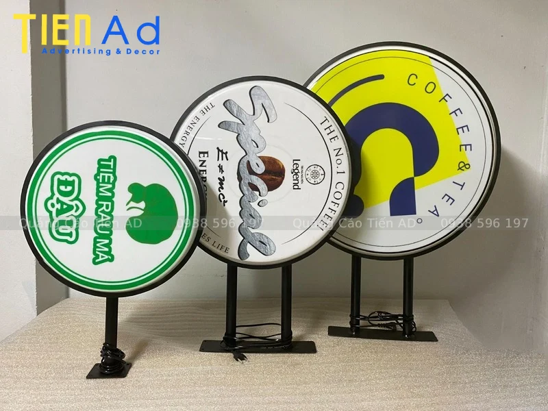 Các loại biển vẫy hộp đèn mica hút nổi phổ biến