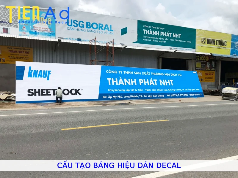 Cấu tạo bảng hiệu dán decal