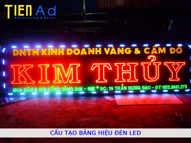 Cấu tạo bảng hiệu đèn led