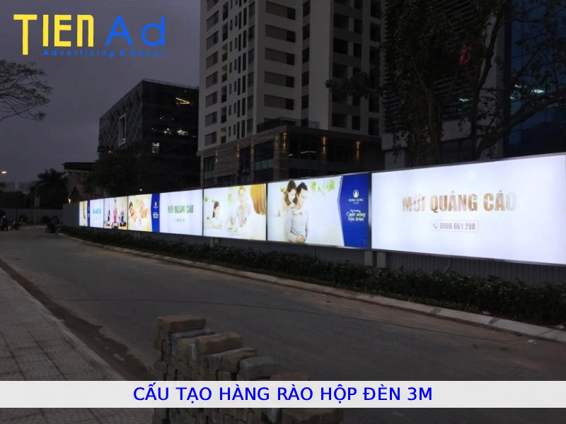 Cấu tạo hàng rào hộp đèn 3M
