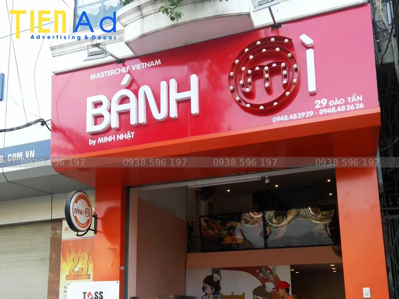 Chất liệu bảng hiệu bánh mì phổ biến hiện nay