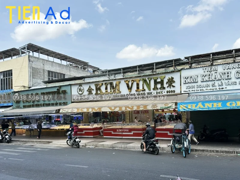 Chất liệu làm bảng hiệu tiệm vàng phổ biến