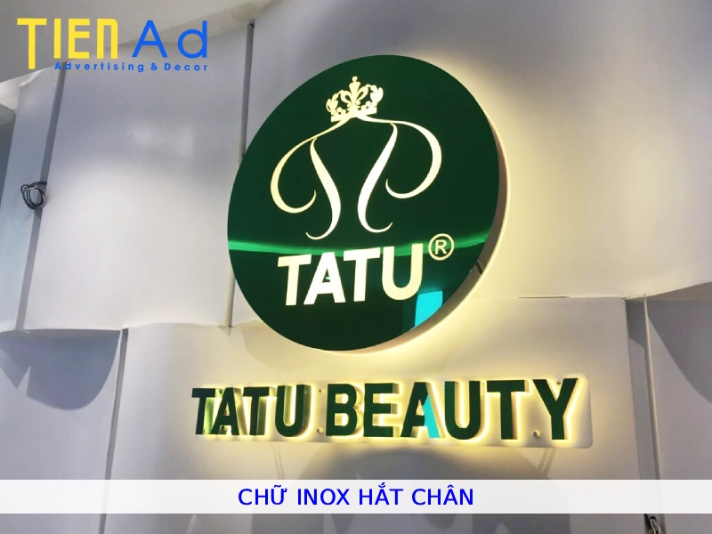 Chữ inox hắt chân