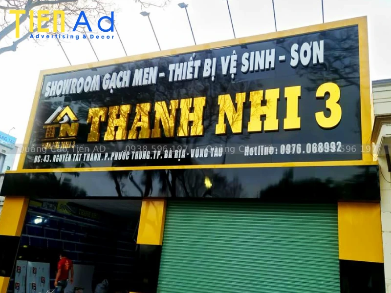 Chữ nổi inox gắn nền alu