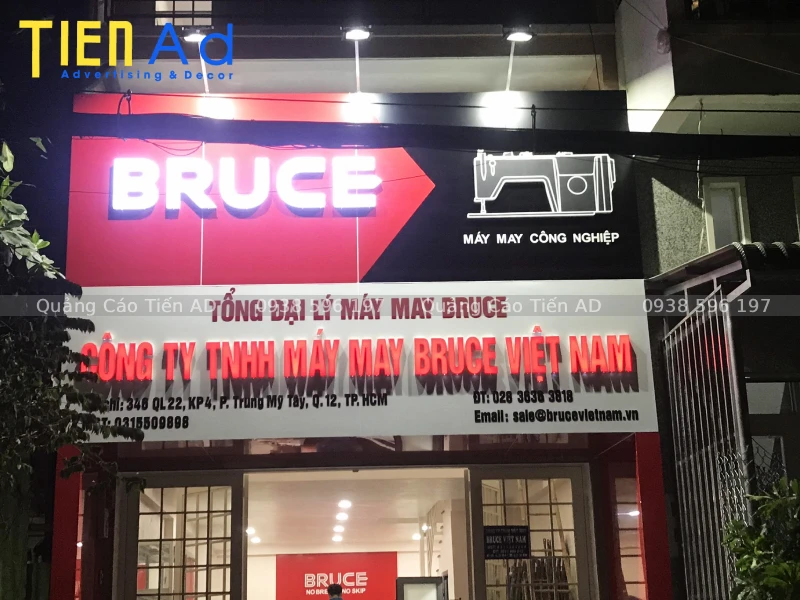 Địa chỉ làm bảng hiệu alu chữ nổi đèn LED uy tín giá tốt tại TP.HCM Quảng Cáo Tiến AD