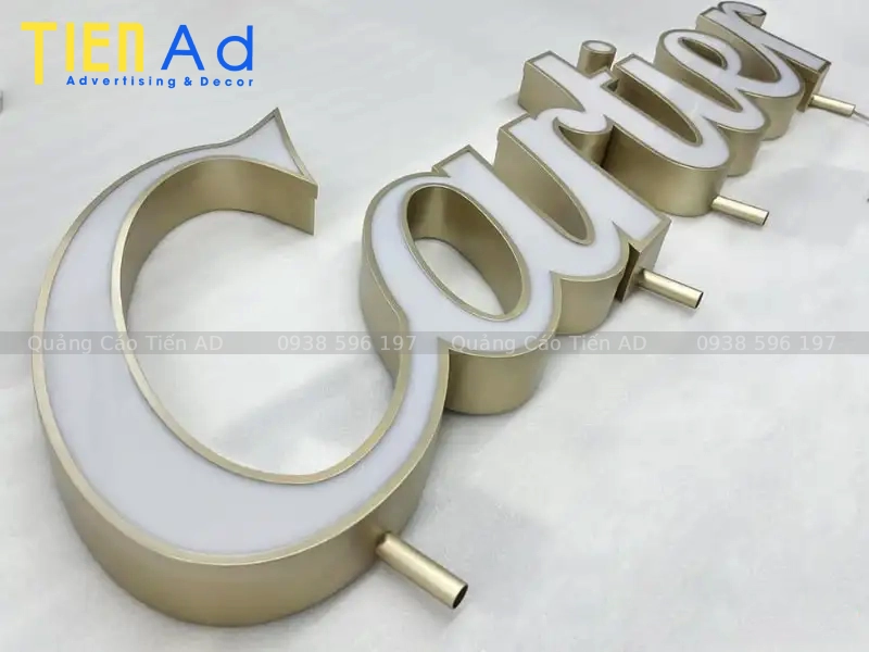 Địa chỉ làm chữ nổi mica viền inox uy tín giá rẻ tại TP.HCM Quảng Cáo Tiến AD