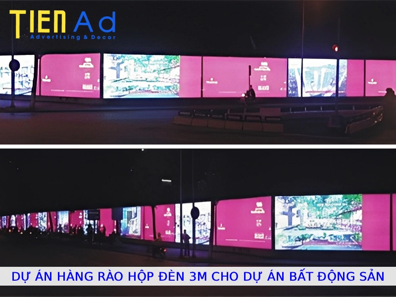 Dự án hàng rào hộp đèn 3M cho dự án bất động sản