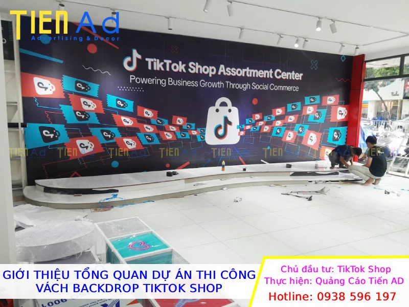 Giới thiệu tổng quan dự án thi công vách backdrop TikTok Shop