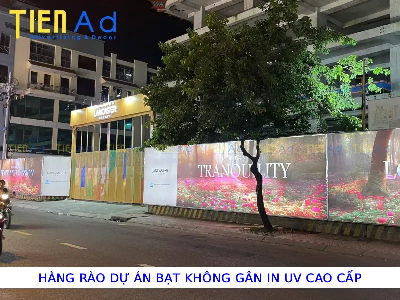 HÀNG RÀO DỰ ÁN BẠT KHÔNG GÂN IN UV CAO CẤP